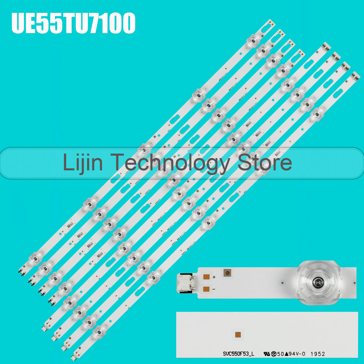 bande lumineuse blanche rectiligne moderne fixation connecteur électrique SVC550F53 UE55TU8005K UE55TU8070U UE55TU8072U