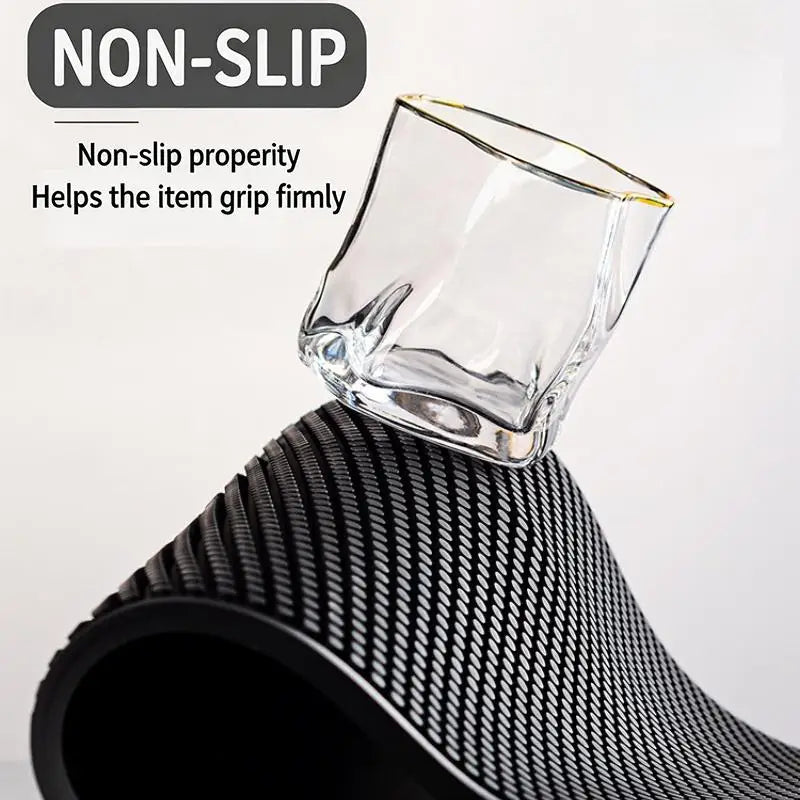 tapis drainage antidérapant pvc noir jaune points alvéoles moderne barista