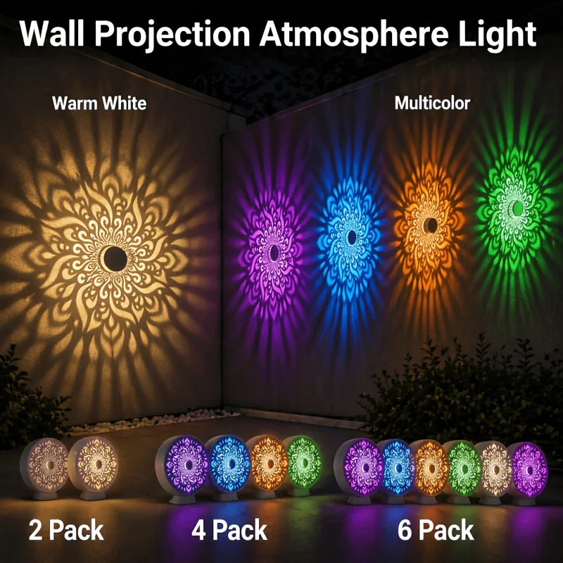 lampe murale mandala multicolore moderne violet bleu orange verte solar jardin