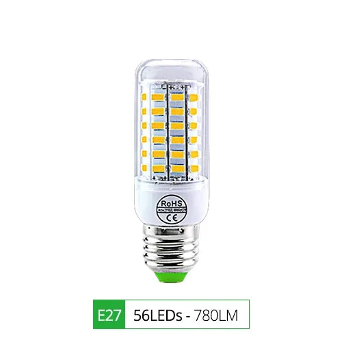 ampoule led e27 e14 56 leds 999 lumens blanc vert grains maïs moderne