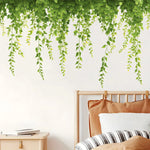 décoration murale sticker feuilles vigne vert naturel bohème branches autocollantintérieur