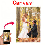 impression toile encadrée couple demande mariage décor automnal romantique blanc tons chauds 50x70cm 40x60cm