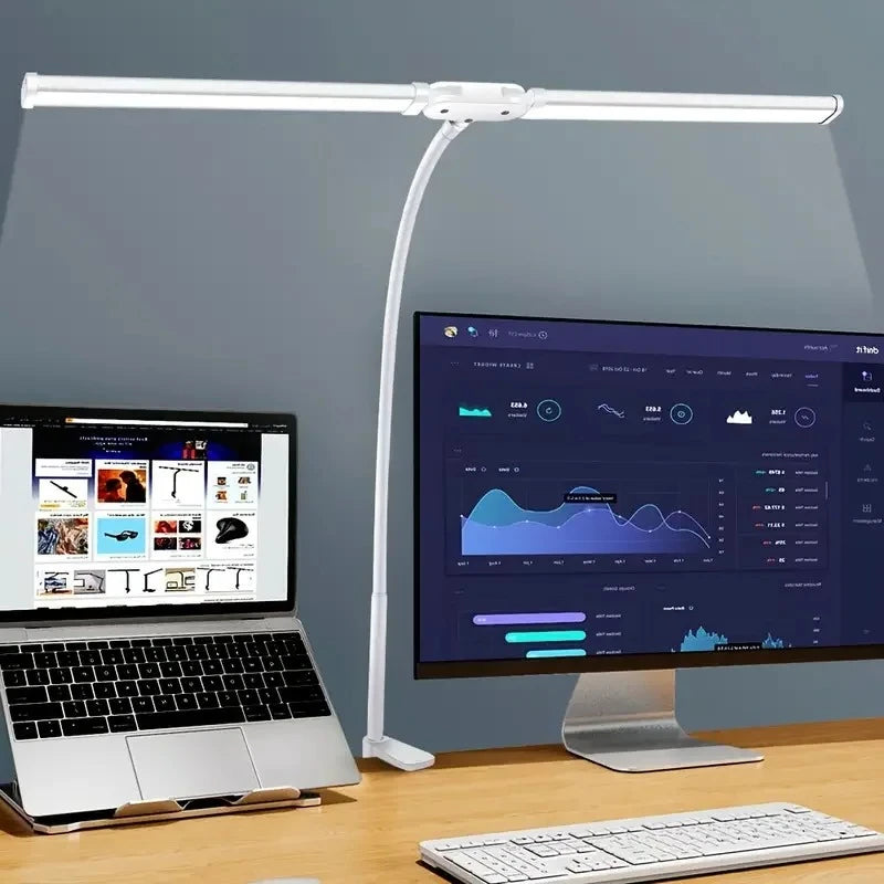 lampe double tête led noir moderne gooseneck adaptable usb étude lecture piano