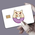 autocollants protection cartes bancaires dessins animés personnages porc oiseau violet vert blanc illustration