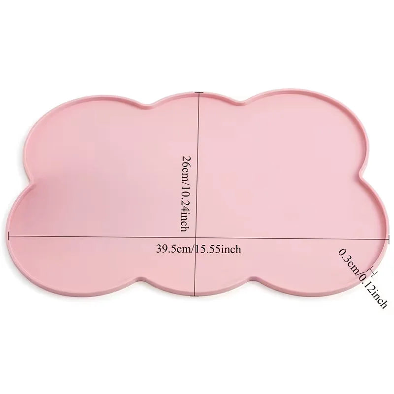 tapis nourriture animal nuage rose clair moderne assiette jaune