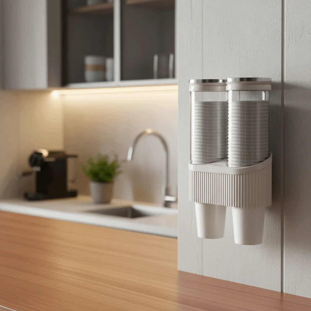 porte coupe double compartiment beige clair ridges verticales moderne adhésif porte coupe supports coupe