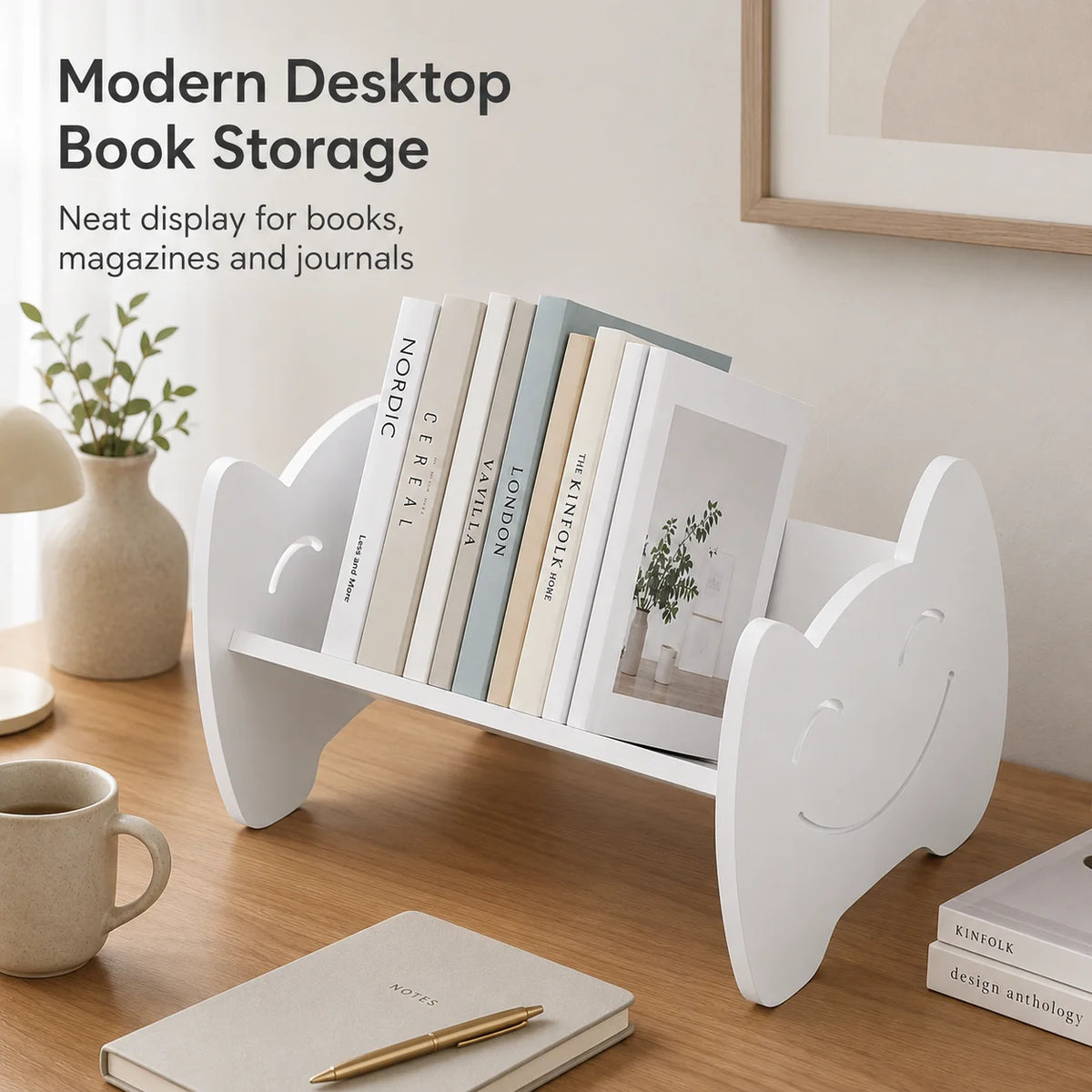 étagère livres blanche moderne visage souriant opacité rangement chambre enfant étudiant