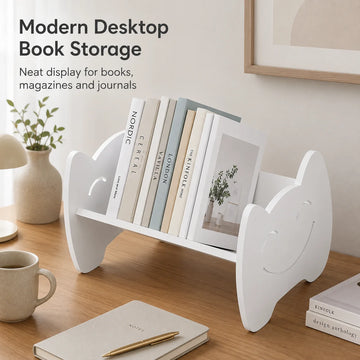 étagère livres blanche moderne visage souriant opacité rangement chambre enfant étudiant