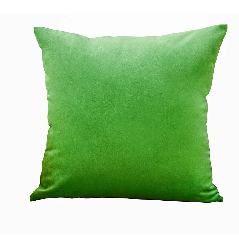 housse coussin carrée velours uni canapé salon décoration maison 45x45cm