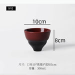 tasses modernes noir rouge texture ondulée brillante fonction table