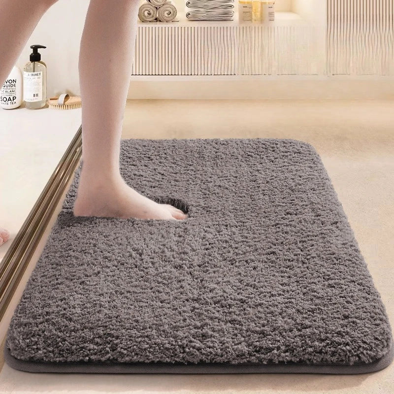 tapis bain absorbant eau antidérapant gris beige bleu poils doux moderne