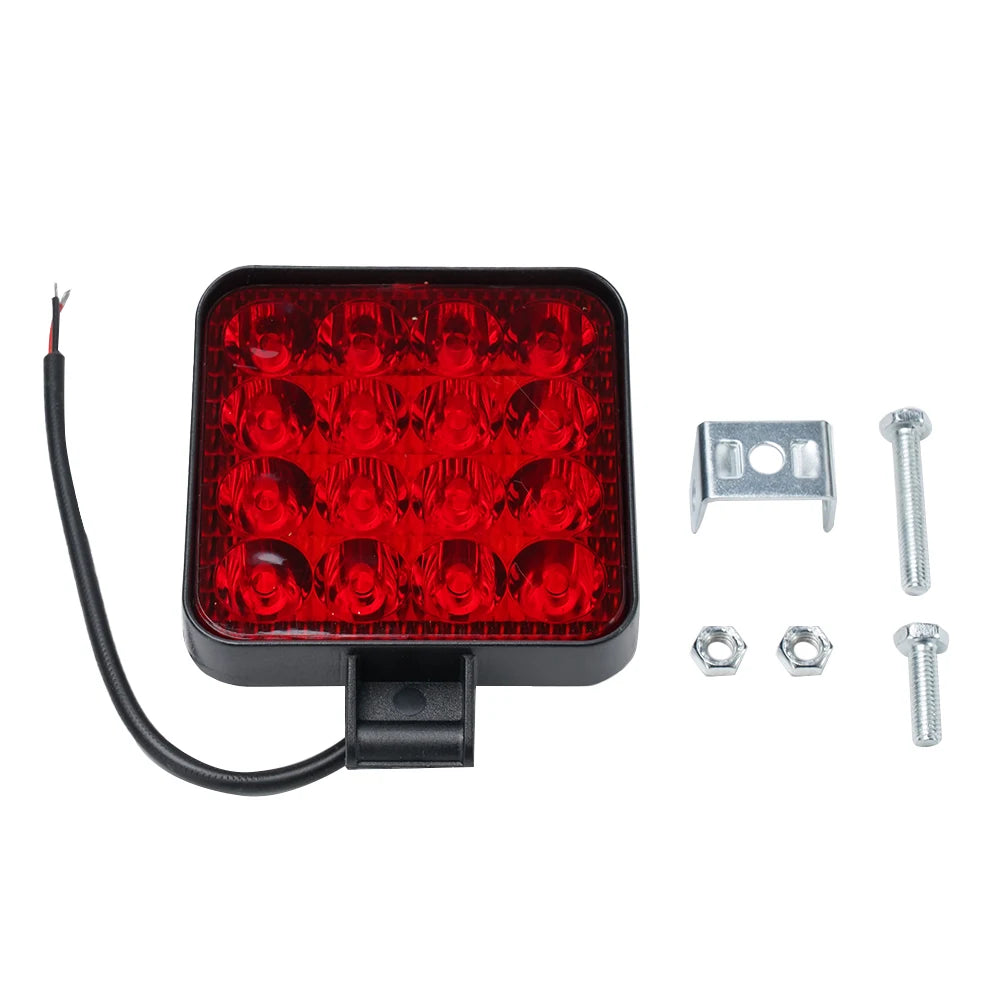 phare led noir jaune rouge bleu moderne robuste ip65 48w clips transparent inondation