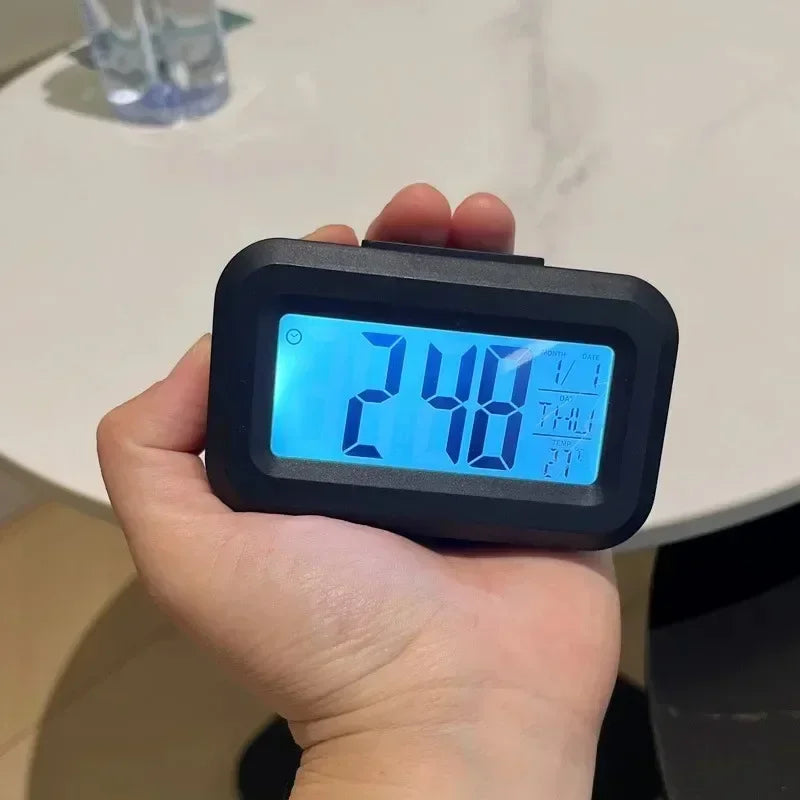réveil digital horloge table led moderne calendrier alarme multifonction blanc vert bleu rose