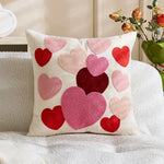 housse coussin brodé cœur love moderne blanc rouge rose fixation décoration intérieure voiture