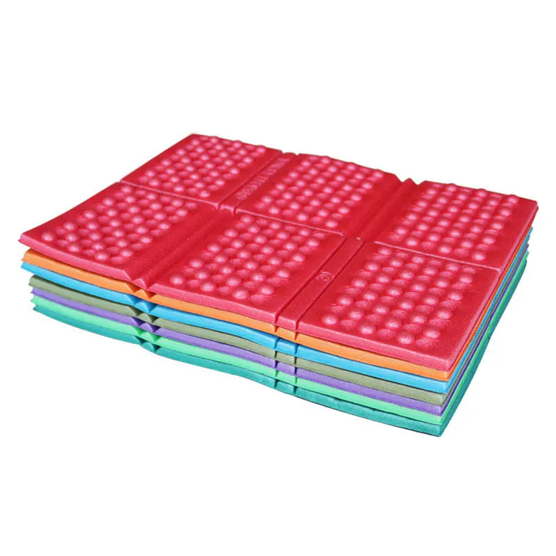 tapis sol pliable imperméable mousse pu xpe perforé orange vert bleu violet moderne camping