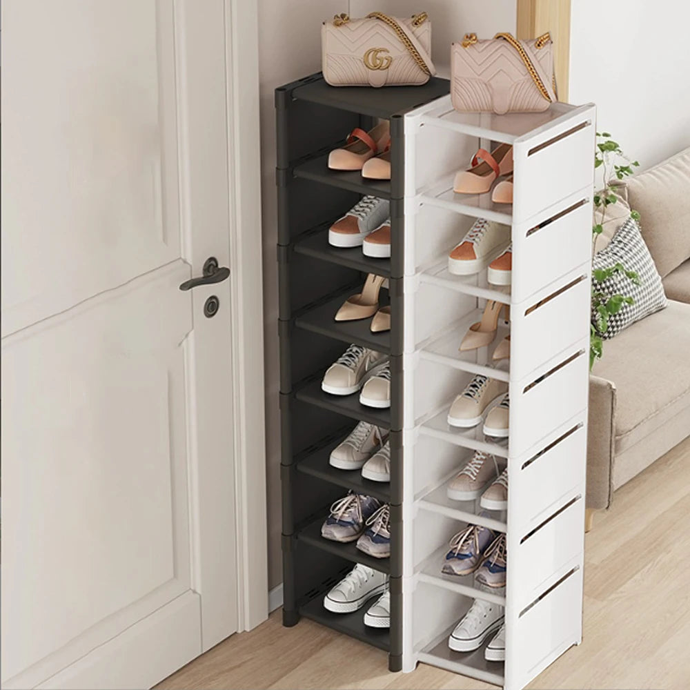 étagère chaussures moderne noir blanc matériau métal pp ps