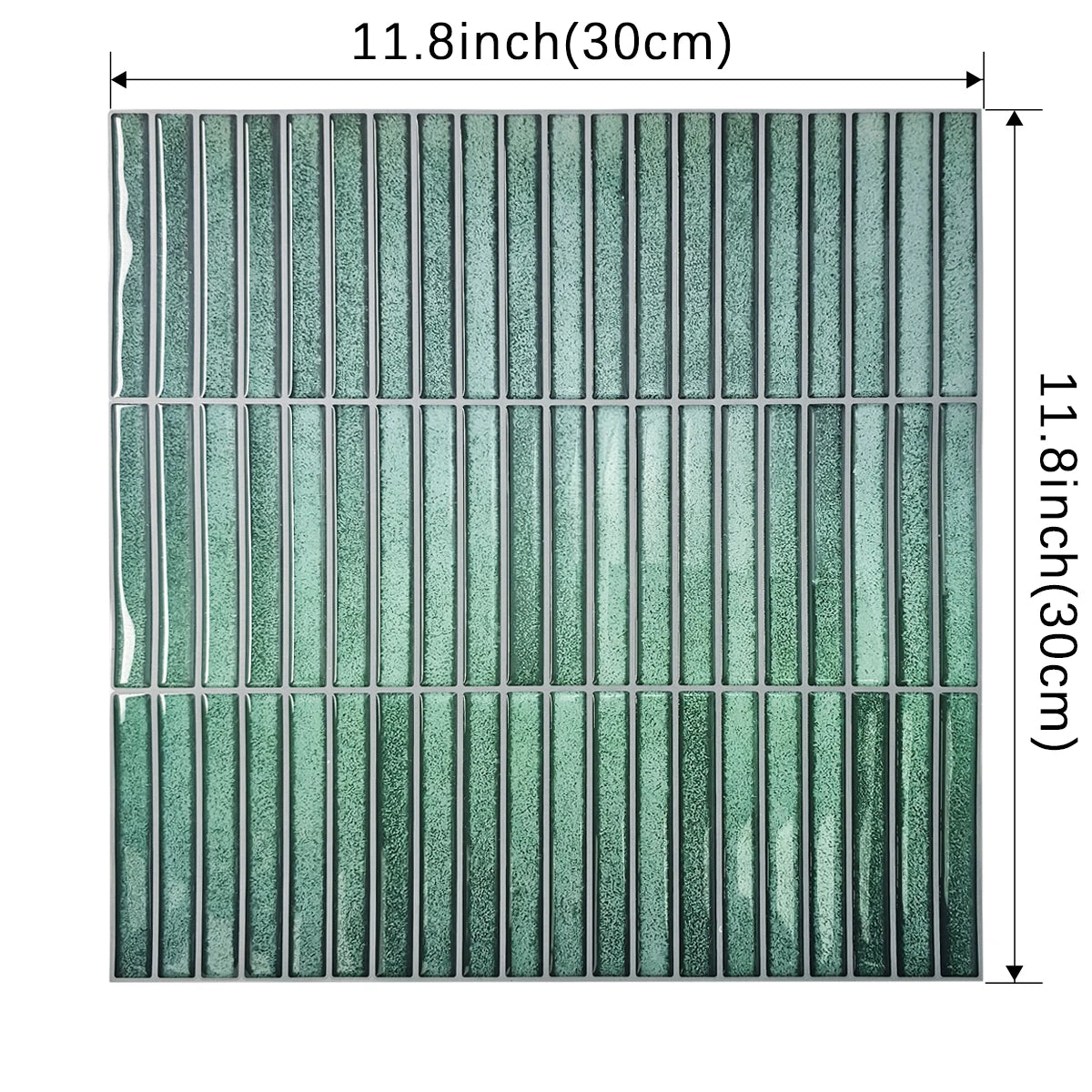 carreaux mur autocollants vert clair moderne rayures verticales 30x30cm pack unique