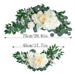 décoration mariage arche blanche tulle fleurs artificielles roses feuilles vertesextérieur