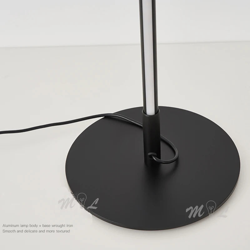 lampe pied moderne bande dorée argentée minimaliste interrupteur bouton led 10w 90 260v