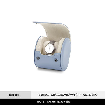 boîte montres cuir moderne gris clair bleu clair slots réutilisable respectueux environnement