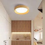 plafonnier led moderne couleur bois blanc chambre cuisine interrupteur bouton lumière changeante