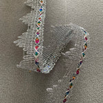 ruban décoratif dentelle or argent sequins motif floral 5m élégant festif polyester