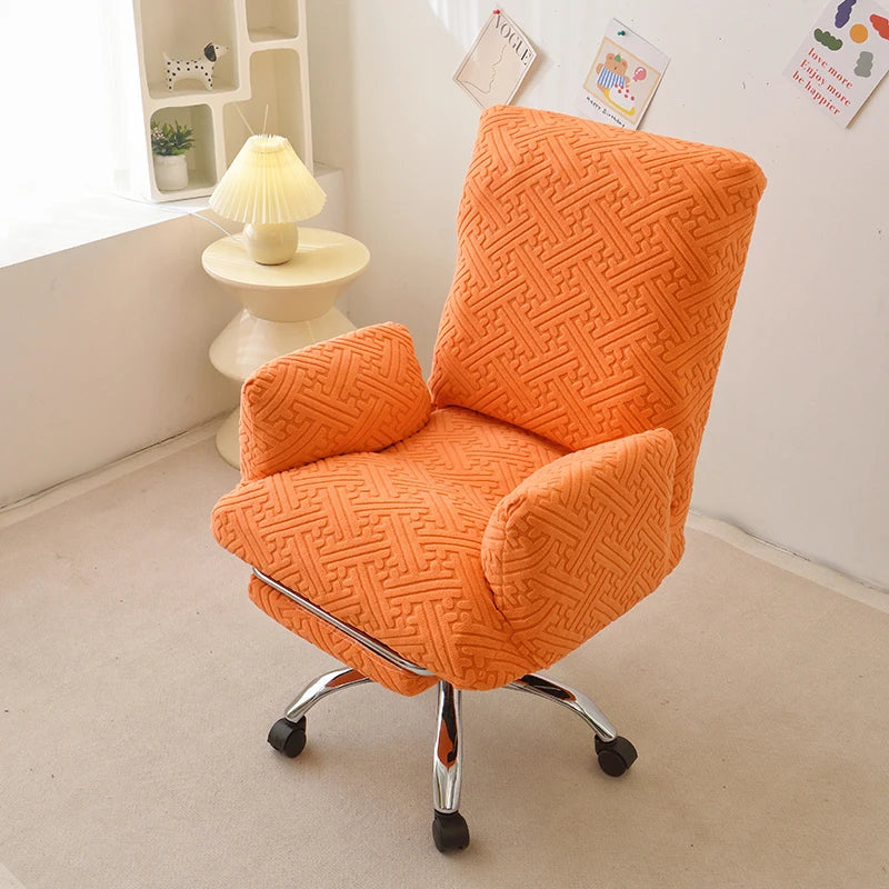 fauteuil moderne orange accoudoirs coussin d'assise tête inclinable élasthanne polyester