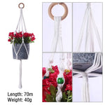 support plante suspendue macramé blanc cassé artisanal anneau métallique pot plante balcon jardinintérieur