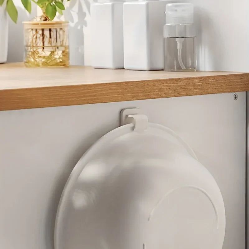 crochets adhésifs muraux blancs support rangement cuisine salle bain planches outils transparents