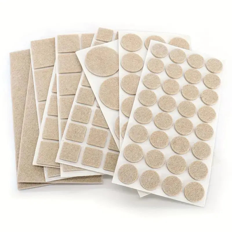 protecteurs meubles feutre adhésifs anti rayures beige clair ronds carrés pratique utilitaire 24pcs 16pcs