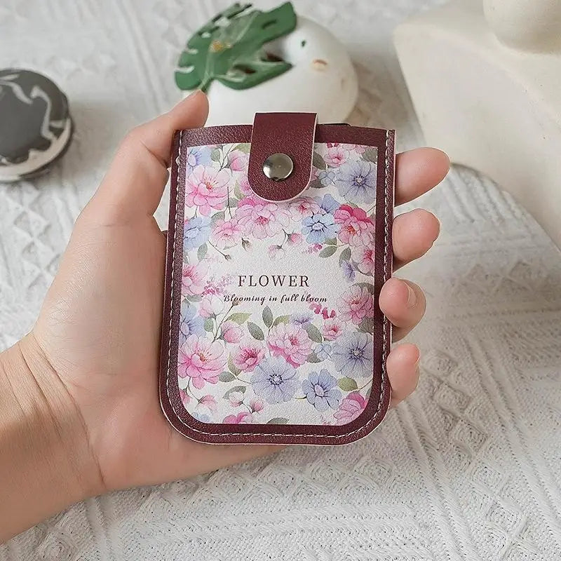 étui smartphone vintage floral blanc vert marron noir