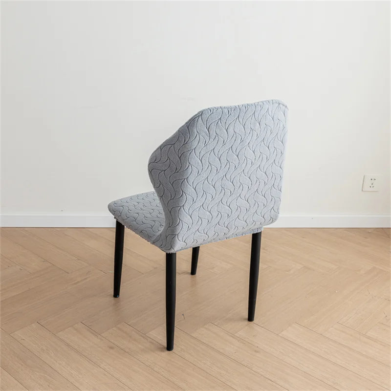 housses chaise moderne motif ondulé gris clair 100 polyester élastique