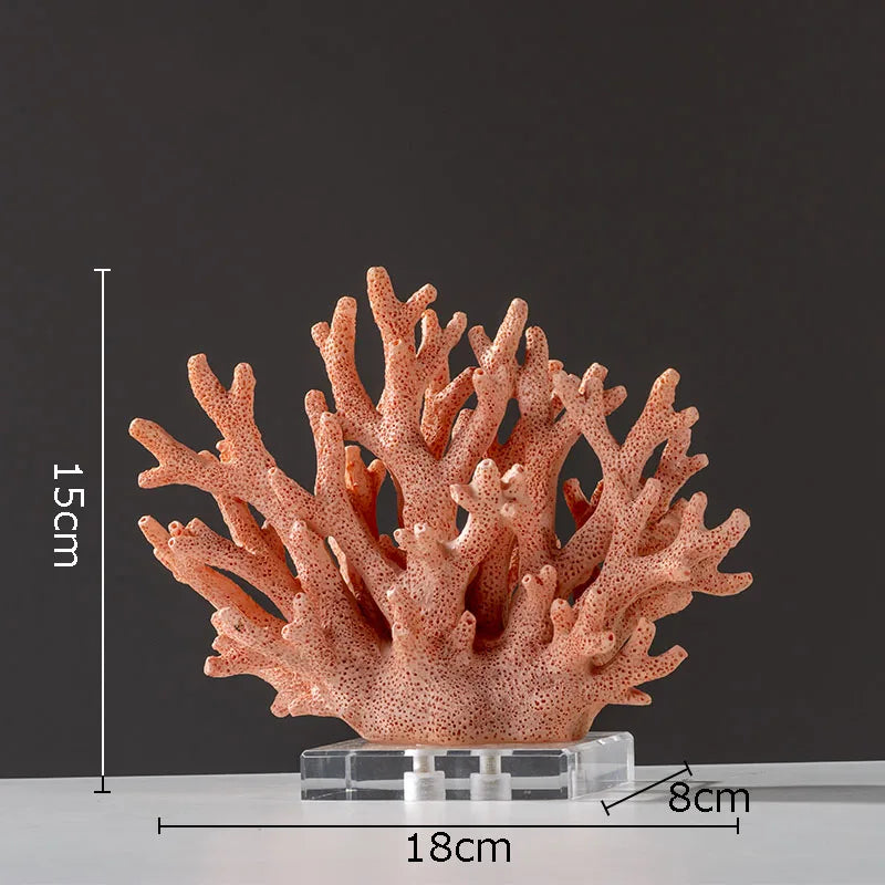 ornements modernes coraux artificiels décoration résine naturelle orange blanc bleuclair imitations coraux
