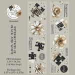 ruban décoratif multicolore fleurs puzzles adhésif vintage romantique scrapbook papeterie art fleurs imprimées