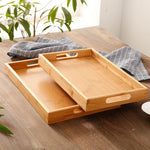 plateau bois moderne minimaliste poignées collations desserts thé naturel brunclair texturesnaturelles opaques