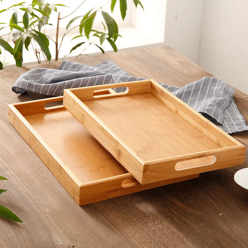 plateau bois moderne minimaliste poignées collations desserts thé naturel brunclair texturesnaturelles opaques