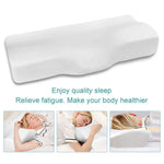 oreiller cou mousse mémoire forme papillon coton blanc texture moderne ergonomique arrondi fixations