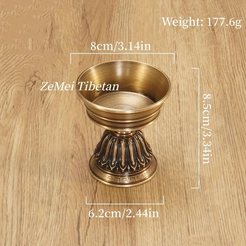 bougeoir classique doré relief sculpté finition lisse vintage lampe huile base bol İslamistique retro