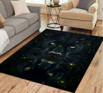 Tapis léopard noir avec décoration intérieure contemporaine