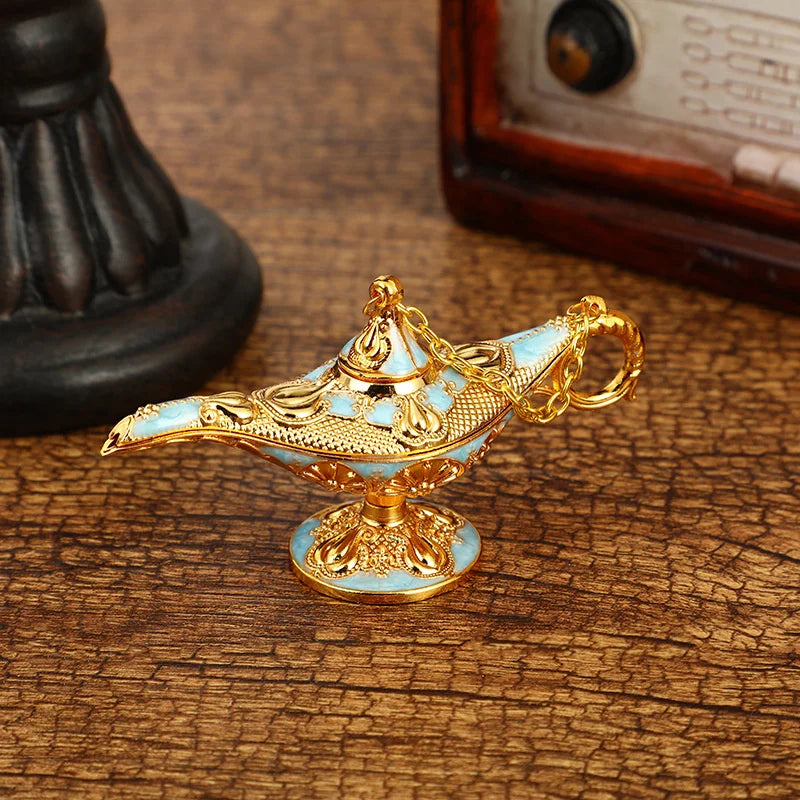 lampe aladdin miniature ornement florale orientale suspendue décoration dorée complexe