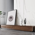 meuble tv long bois marron foncé moderne salon nordique bois naturel