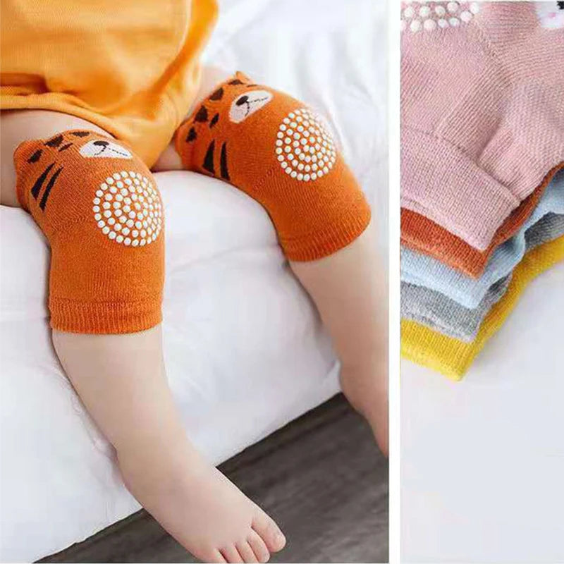 protège genoux bébé jaune orange bleu gris rose animaux oiseau tigre blanches sécurité enfants