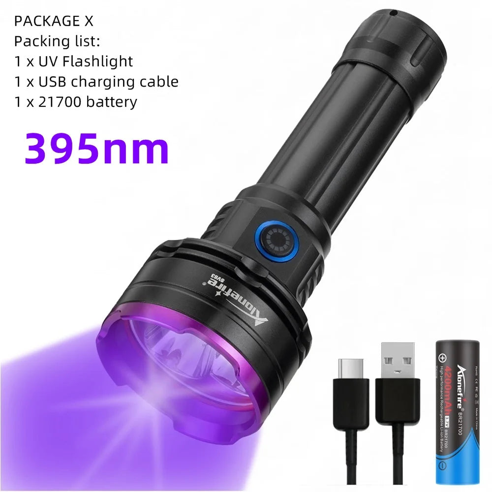 lampe torchon uv rechargeable 30w led 365nm 395nm filtres noirs transparents