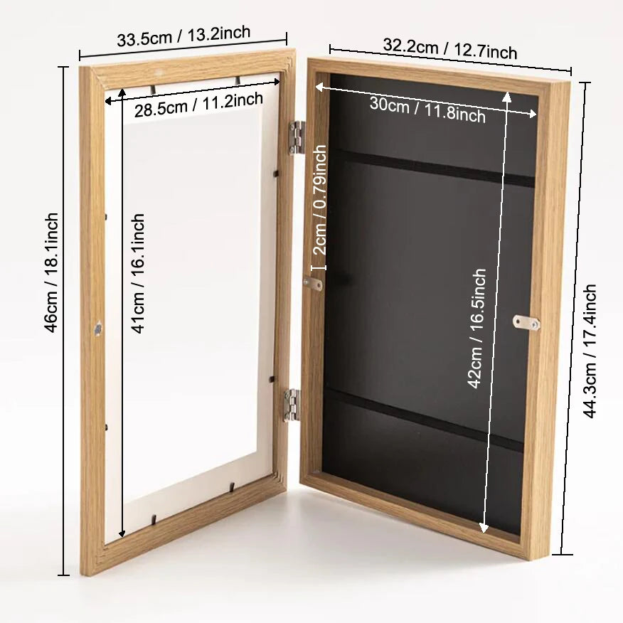 cadre photo double face bois blanc noir transparent moderne enfants affichageversible