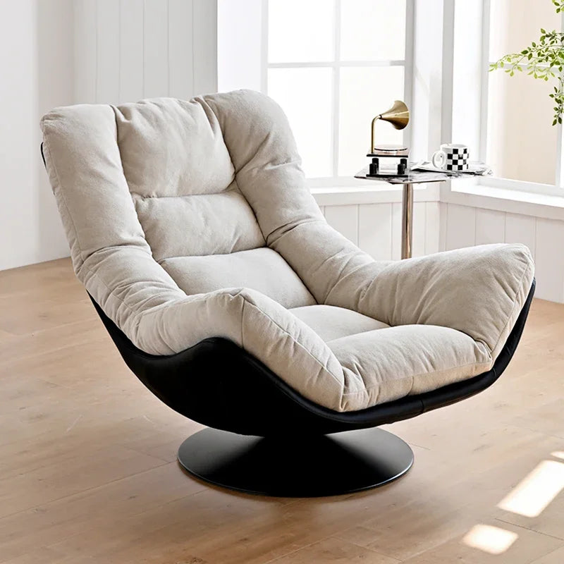 fauteuil moderne salon beige clair inclinable ergonomique pivotant décoration