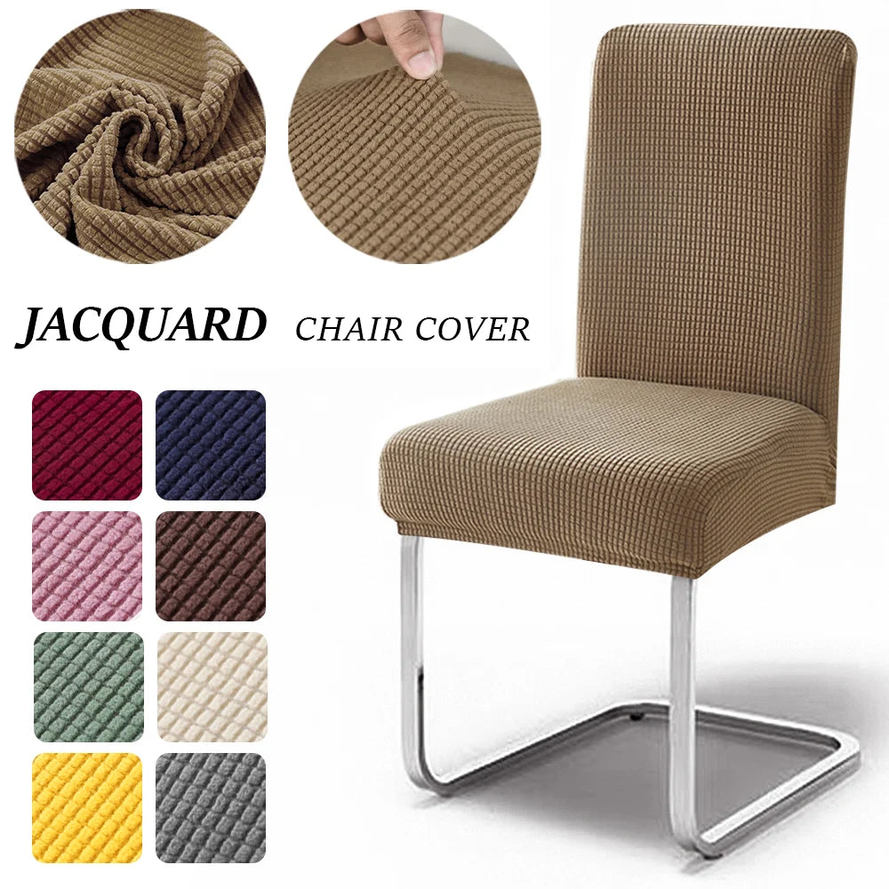 housse chaise marron clair jacquard polyester moderne protection extérieure intérieure mariage banquette
