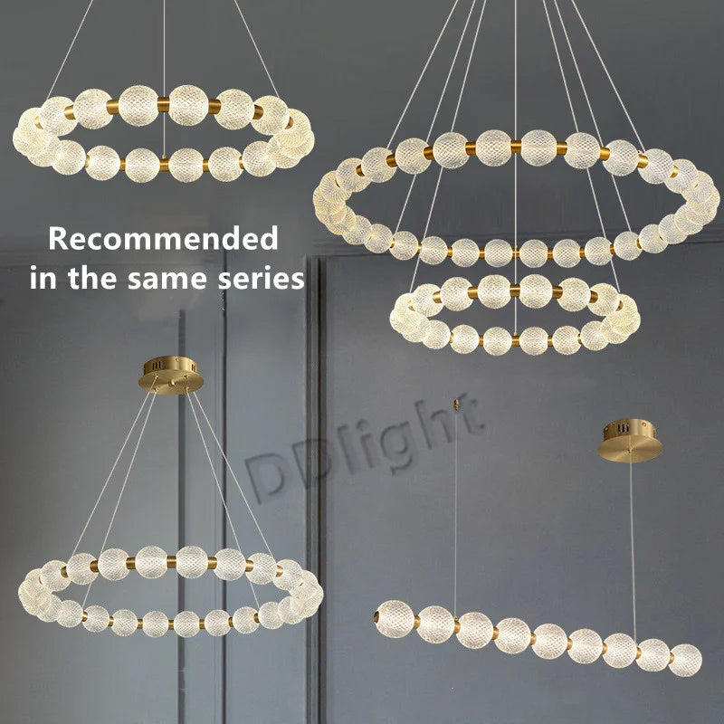 Suspension lumineuse moderne translucides blanc doré salon chambrehôtel