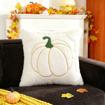 taies d'oreiller citrouille orange beige motifs imprimés jacquard doux polyester opaques maison