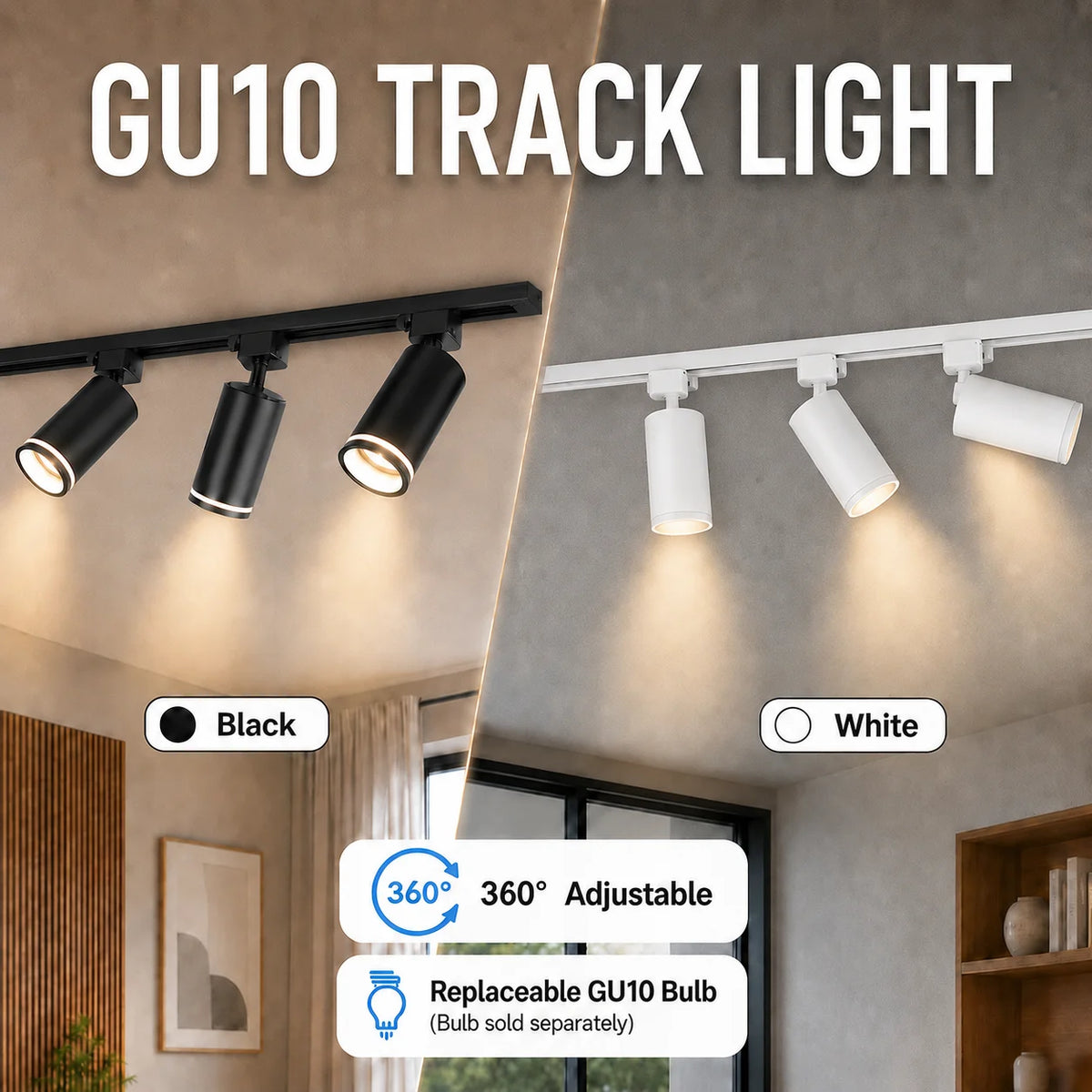 spots modernes gu10 led noir blanc éclairage cuisine 110v 220v