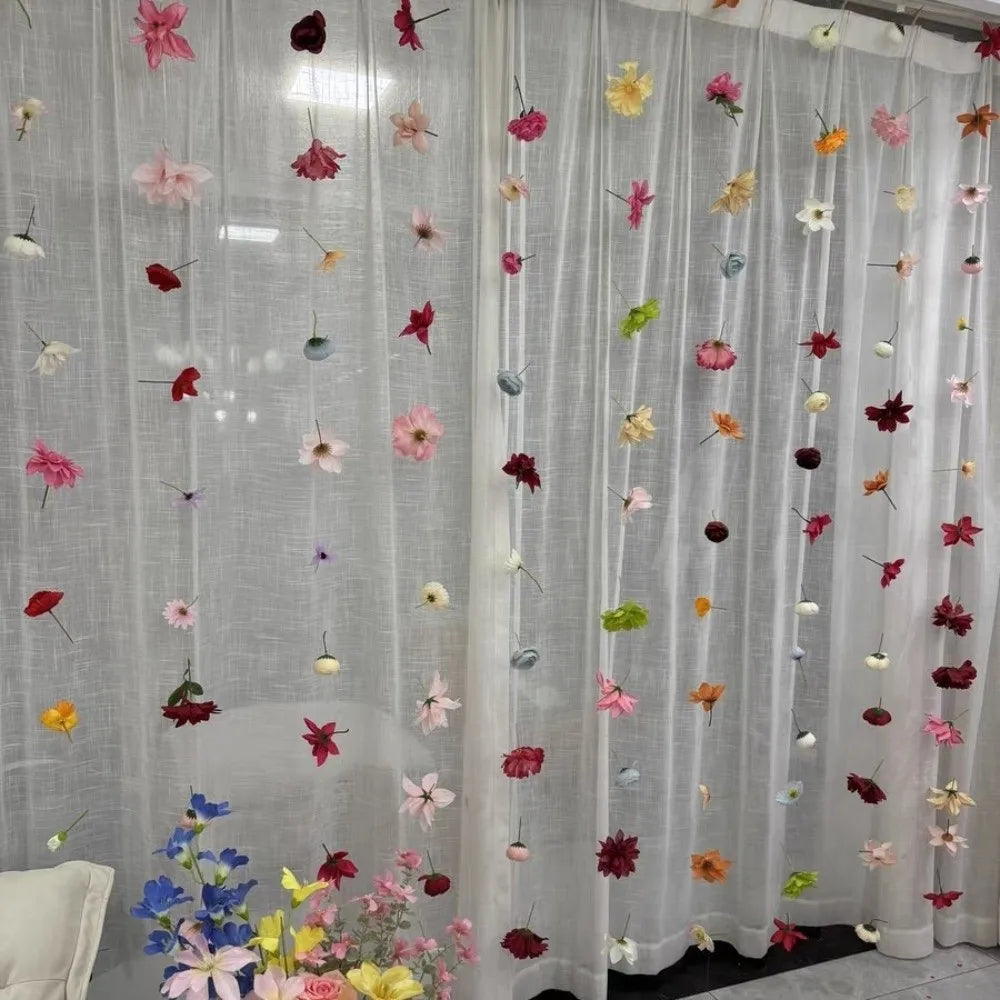 décoration murale florale suspendue diverses couleurs bohème artistique intérieur événementiel